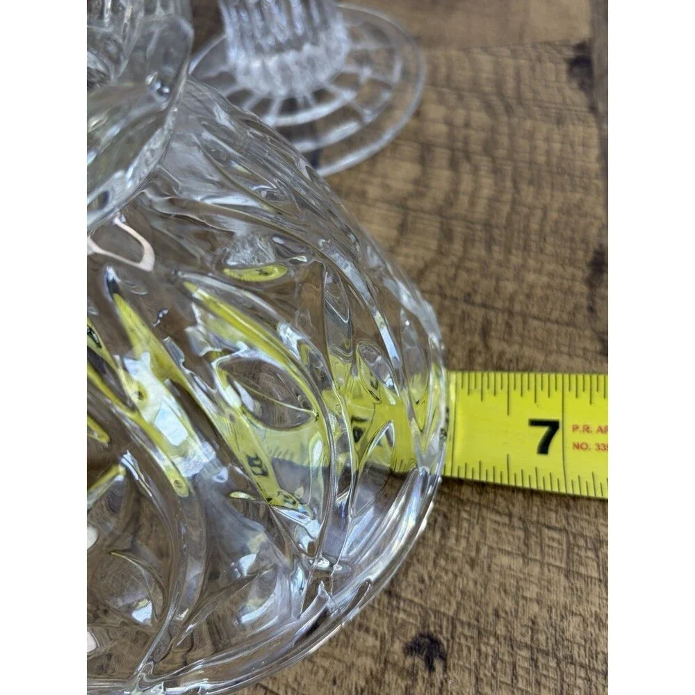 Fifth Avenue Crystal Portico Fairy Lamp Clear Glass Candle Holder 9” Tall
